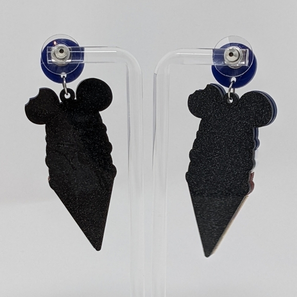Mickey Mouse American flag inspired popsicle glitter drop earrings - Picture 6 of 7